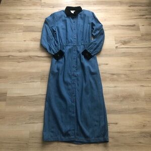 Vintage Victorian Classics A Celebration of Elegance Nancy Charlot Denim Dress